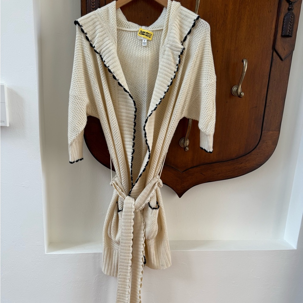 MILLY cream cashmere blend 3/4 cardigan